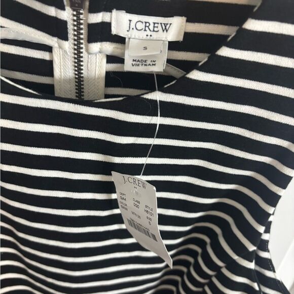 J. Crew Black and White Striped Sleeveless mini sundress size s NWT - Picture 2 of 3